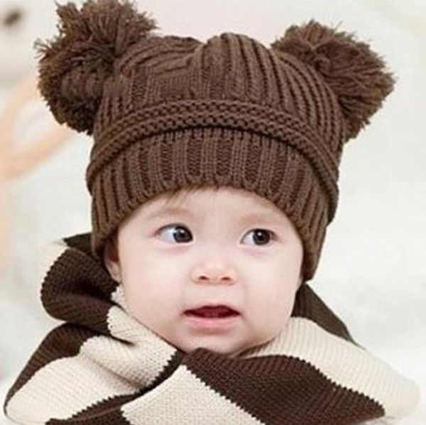 Çocuk Kapakları Çocuklar Örme Kış Kapakları Beanie Hat Bebek Tığ Şapkaları Kız Kızlar Hayvan Sevimli Şapkalar Yün Kap Örtü Örme Beanes