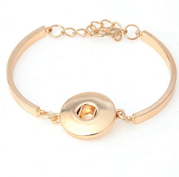 

fashion noosa chunks diy bracelet simple design gold plated ginger snap button charm bracelet interchangable jewelry for women, Golden;silver