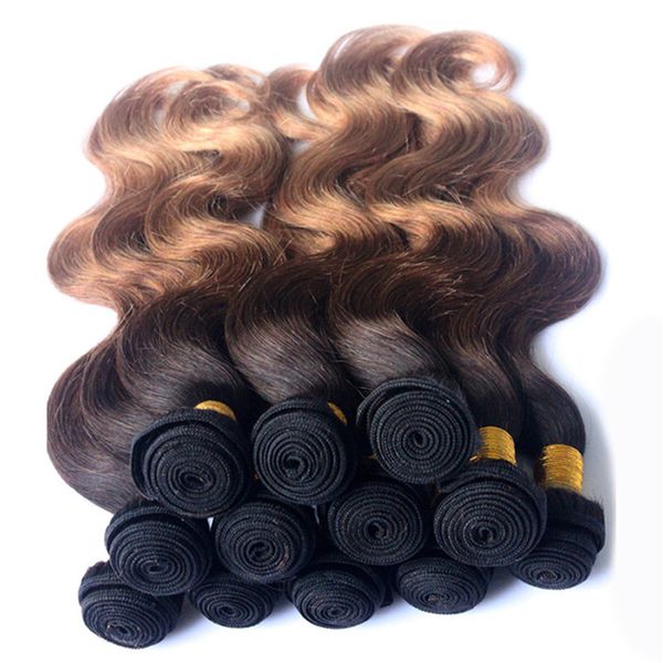 Cheap Ombre Brazilian Body Wave Human Hair Weaves T1b 33 27 Three