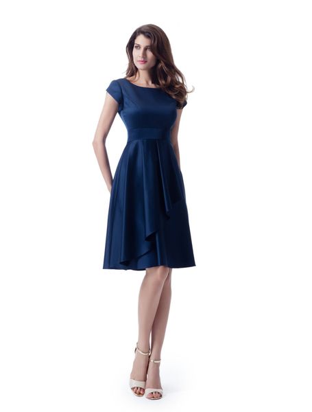 Simple New Short Bridesmaid Dresses Modest With Sleeves Satin Knee Length Ruffles Skirt Informal Women Wedding Party Dress Casual Unique Bridesmaids Dresses Watermelon Bridesmaid Dresses From Totallymodest 38 61 Dhgate Com