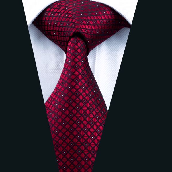 

Business Dark Red Ties Classic Silk Jacquard Woven 8.5cm Width 150cm Length Formal Work Suit Tie D-0704