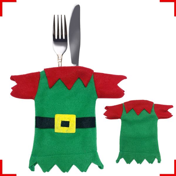 

xmas christmas tableware decoration santa claus clothes pants set knife and fork holder cutlery bag christmas deskdecoration