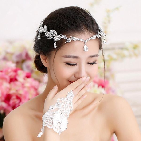 Vintage Designer Wedding Bridal Crystal Rhinestone Forehead Chain