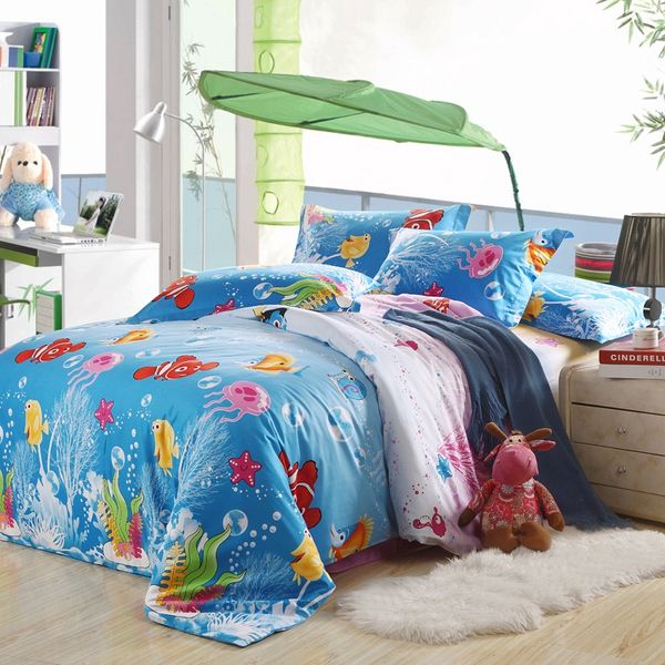 2019 100 Cotton Cartoon Bed Linen Finding Nemo Bedding Set Duvet