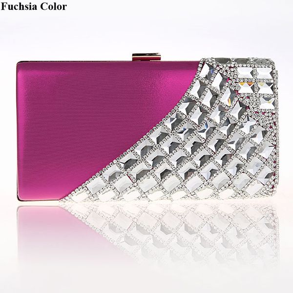 New Luxury Banquete Noiva Rhinestone Bolsa Moda Evening Bag Wedding Party Mini Bolsa Lady Carteira com Cadeia Muitos Cor