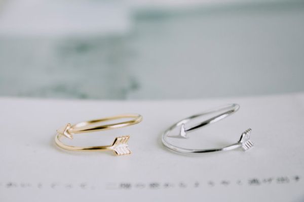 

fashion jewelry cute arrow finger ring stretch rings for women ladie's knuckle ring wholesale 10pcs lot ing, Golden;silver