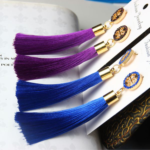 

2017 года новые горячие бренда, длинные кисточкой стиль серьги, высокое-класс Алмаз