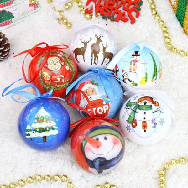 Acheter 7cm En Mousse Haut De Gamme Boules De Noël Peinture Indienne Peint Des Ornements De Sapin De Noël Boules De Noël Peint Figure De 2111 Du