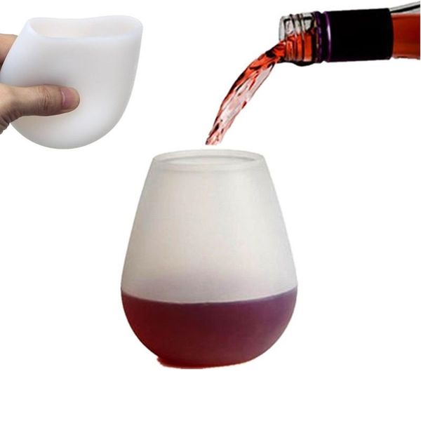 Nuovo design moda infrangibile in gomma trasparente bicchiere da vino bicchiere da vino in silicone bicchiere da vino in silicone bicchieri da vino all'ingrosso