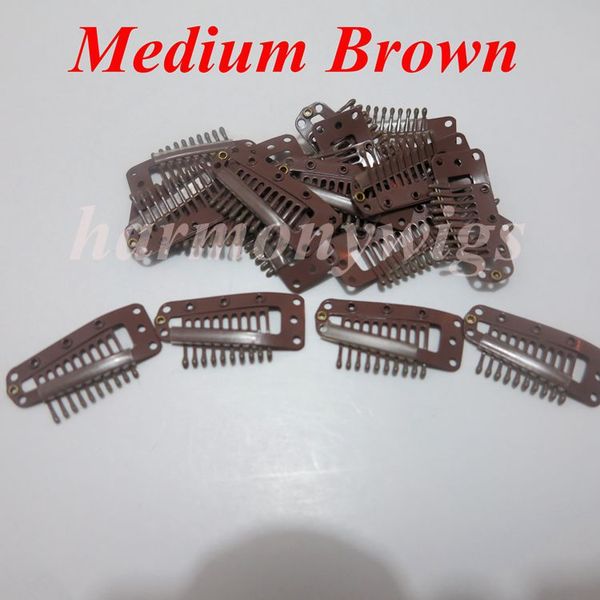 

hair extension clips 3.8cm with 10teeth hair extensions tools for hair products wigs weft 6colors 100pcs/lot, Black;brown