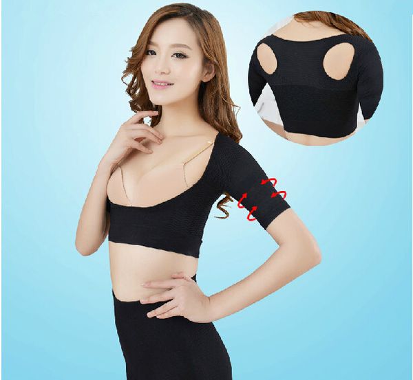 

wholesale-arm push up vest arm shaper back shoulder corrector slimming arm massage corset shapewear, Black;white