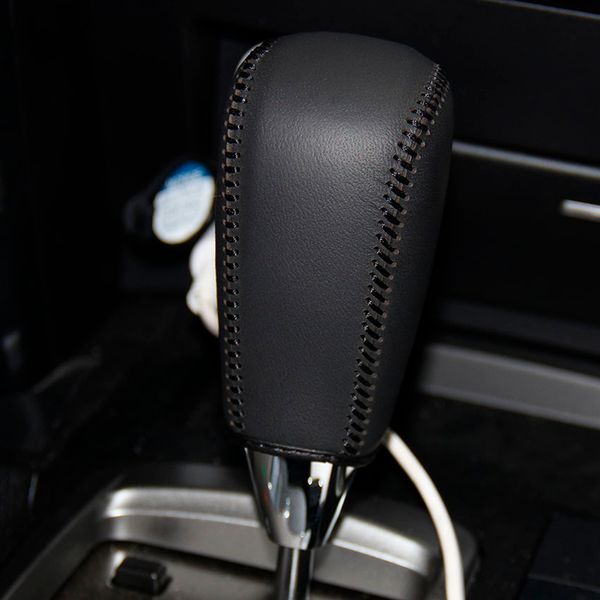 

for toyota land cruiserr prado automatic gear cover car styling auto interior decoration genuine leather gear shift cover diy car covers