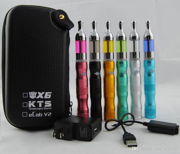 

electronic variable ego x6 voltage kits starter atomizer vaporizer battery protank 1300mah clearomizer vape kit pen zipper case cigaret bgdv
