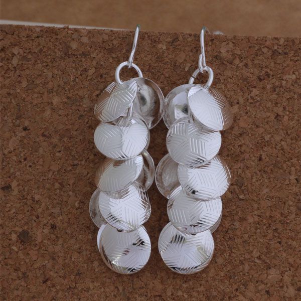 

fashion (jewelry manufacturer) 20 pcs a lot textures disc earrings 925 sterling silver jewelry factory price fashion shine earrings