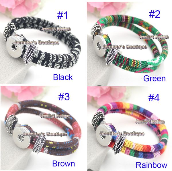 

wholesale new arrival 4 colors classic chunks snap jewelry,ethnic bohemia style rainbow christmas snap jewelry bracelet, Black
