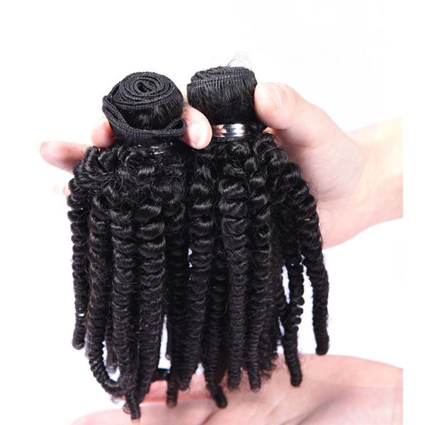 

Brazilian Human Hair Weaves Aunty Funmi Tight Kinky Curly Unprocessed Virgin Human Hair Extensions Funmi Hair Natural Black Color