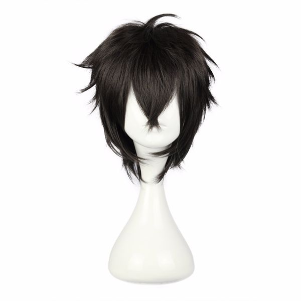 

mcoser 30cm short cosplay wig synthetic japanese black 100 %high temperature fiber hair 5 styles color wig -339