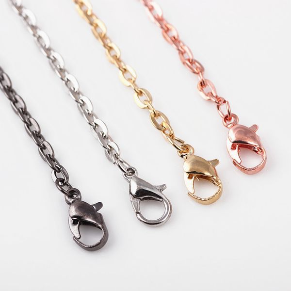

10pcs/lot Free Shipping Newest 4 colors Fashion Rolo Link Chain Necklace Silver Rolo Chain fit Glass Living Memory Floating Locket