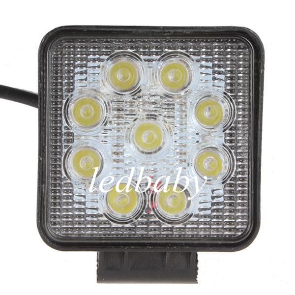 

1800lm 27 вт высокой мощности 9x 3 вт шарик led рабочий свет квадратный offroad led автомобилей свет бар