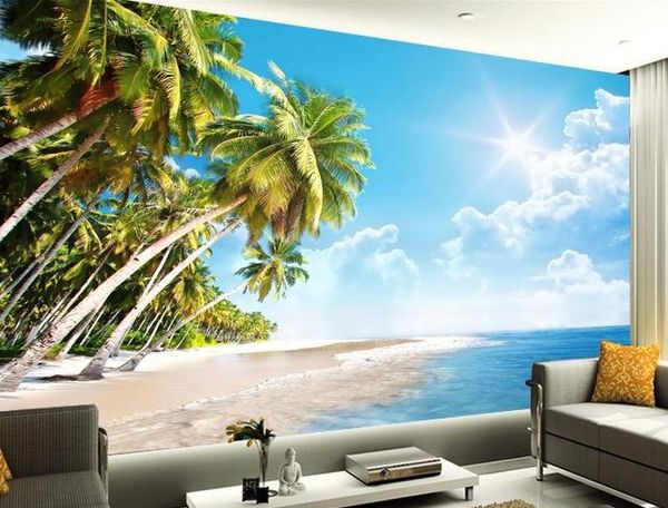 

wallpaper mural wallpaper coconut trees landscape 3d wallpaper mural wall sticker wallpaper papel de parede20151372