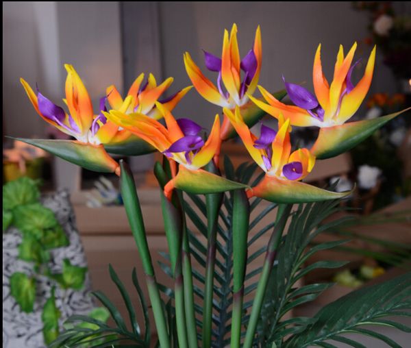 Acheter Bouquet De Mariage Bouquet Doiseaux De Paradis Fleur Artificielle Pour Décorations De Mariage Fleur De Mariage Livraison De Coureurs Gratuit