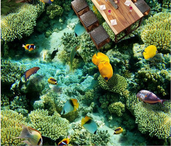 

sea world bathroom 3d floor to floor painting floor wallpaper for kids room