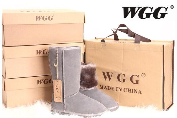

quality wg women classicl boots women girl snow winter boots leather shoes us size 5--13, Black