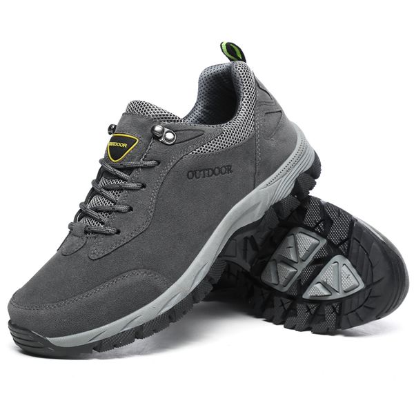 

boots big size hiking shoes for men women waterproof hiking boots cow leather camping sneaker high mountain climbing trekking shoe, Black