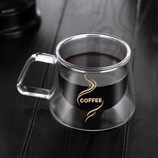 

творческий двойной стекла толщина термостойкого стекла кружка воды сок чашка кофе