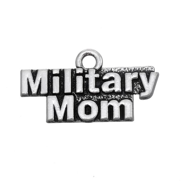 Spedizione gratuita New Fashion Facile da fare 20Pcs Metal Alphabet Military Mom Charms Gioielli per gioielli da donna che si adattano a collana o braccialetto