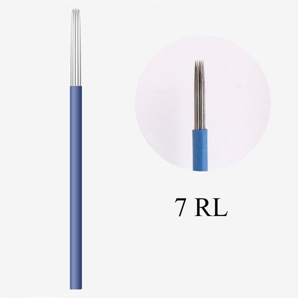 

100pcs 7rl professional manual eyebrow tattoo round needle high qualiry stainless stell microblading needles match manual eyebrow tattoo pen