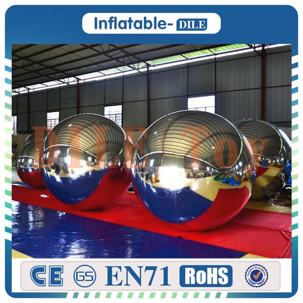 

1.5m diamete inflatable mirror surface christmas ball disco mirror ball light mirror reflection stage festival hanging balloom