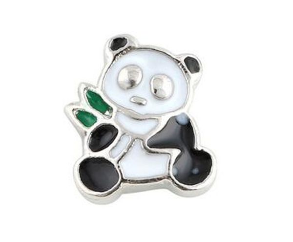 

20pcs/lot panda alloy floating locket charms fit for diy magnetic glass living memory locket gift, Bronze;silver