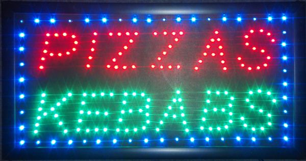 Kebab Pizze Negozio Pizza Cafe Neon LED Sign Dimensione 19 * 10 Pollici Uso interno Spedizione gratuita