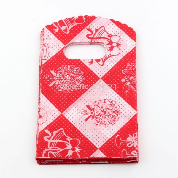 

sell gift bags 100pcs 15x 9cm christmas bells plastic bags jewelry pouches, Pink;blue