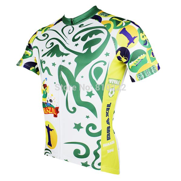 

wholesale-2015 new fashion brazil style men's cartoon design short sleeve cycling jersey shirt-s m l  2xl 3xl, Black;red