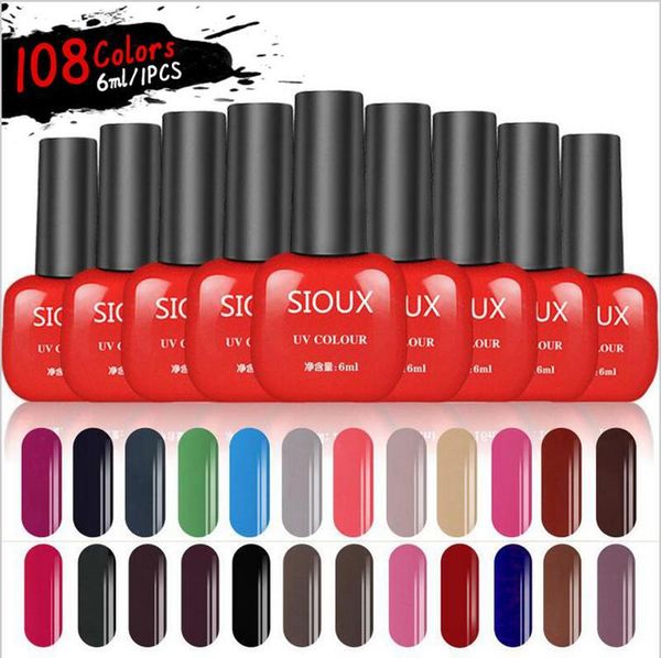 

SIOUX УФ ногтей гелем польский UVLED сияющий красочные 108 цветов 6 мл длительный soak off лак дешевые маникюр