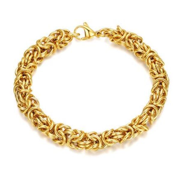 

Роскошный мужской великолепный золотой титана стали браслет цепи панк прохладны