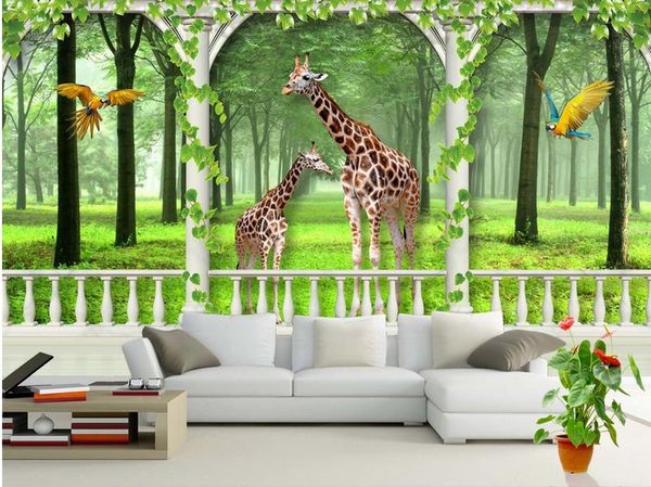 

wall mural p wallpaper giraffe 3d tv background wall custom p murals