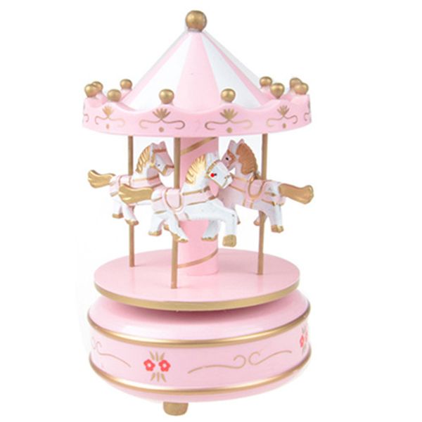 Carrousel en bois Carrousel Classic Music Box Enfants Enfants Filles No/ël Anniversaire Cadeau de mariage Toy D/écoration