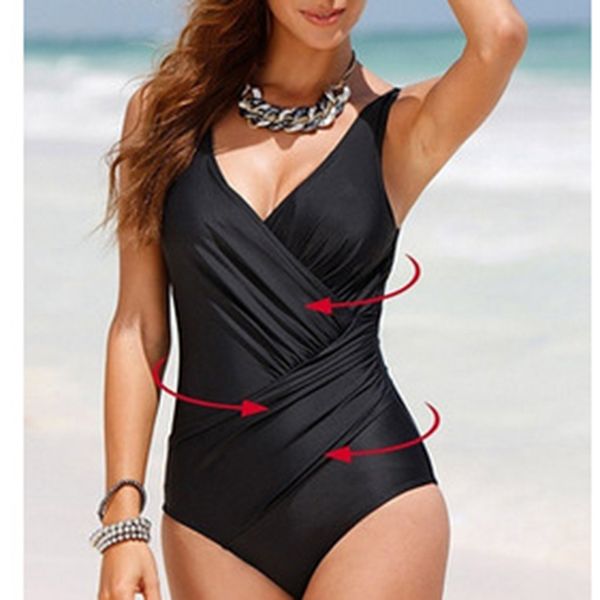 

wholesale- women swimsuit solid dot one-piece swimwear tight one-piece swimwear yc987501, White;black