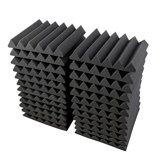 

96 pcs highdensity acoustic treatment wall panel studio soundproofing wedge acoustic foam sound insulation sponge wall tile 30*30*5cm