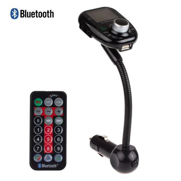 Kit per auto Bluetooth LCD per auto Schermo LCD Trasmettitore FM vivavoce Caricatore USB Modulatore FM wireless con telecomando