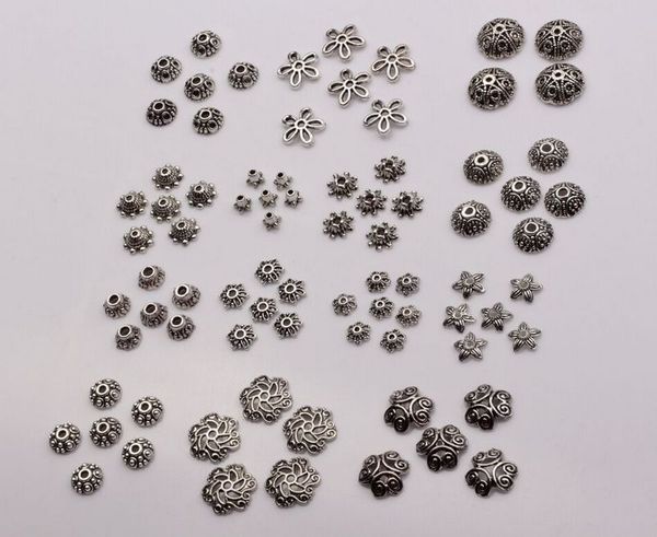 

горячо ! античный серебряный сплав 14-стиль цветок шарик cap ювелирные изделия аксессуары (mm30, Silver