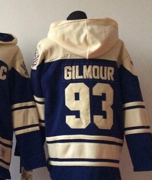 

2016 new, stitched ice hockey hoodie 93 doug gilmour men's ice hockey hoodie jersey/ shirt, Black;red