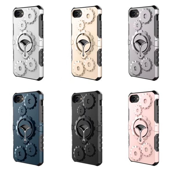 

2018 new design phone cover for iphone 5/5s/se 6 6plus 7 7 plus 8 x series 100% mechanical gear style phone cover with phone holder and belt