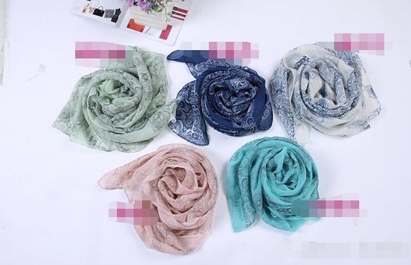 

shawls blue women spring print and hijab white blanket fasion and scarves soft chiffon porcelain foulard pashminas scarf scarf voile sc bkcw, Blue;gray