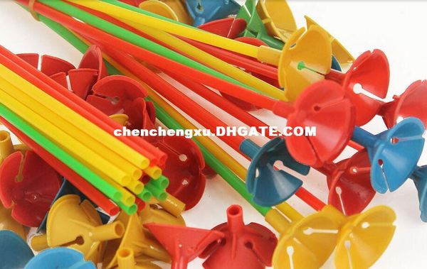 

Creative Plastic Balloon Holder Sticks Multicolor Cup Wedding Party Decoration 500sets/lot