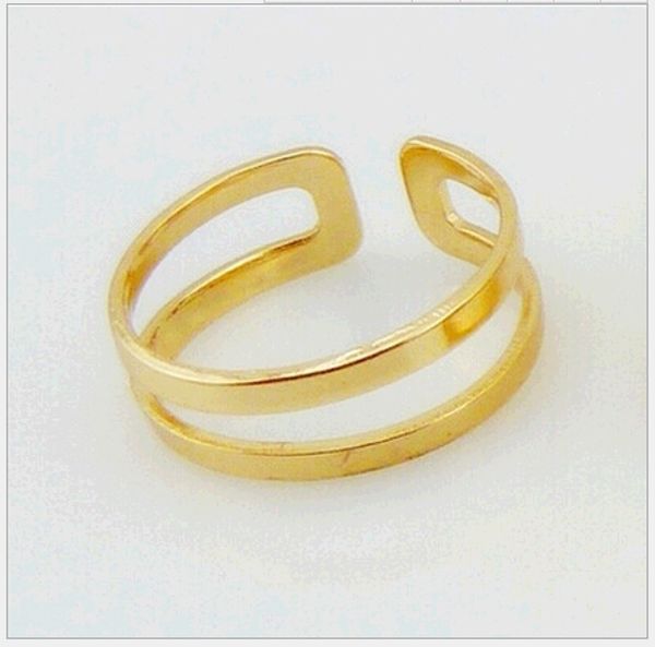 

stylish of finger knuckle open ring high grade polishing alloy fashion jewelry double layer cluster rings for women 20pcs/lot r083, Golden;silver
