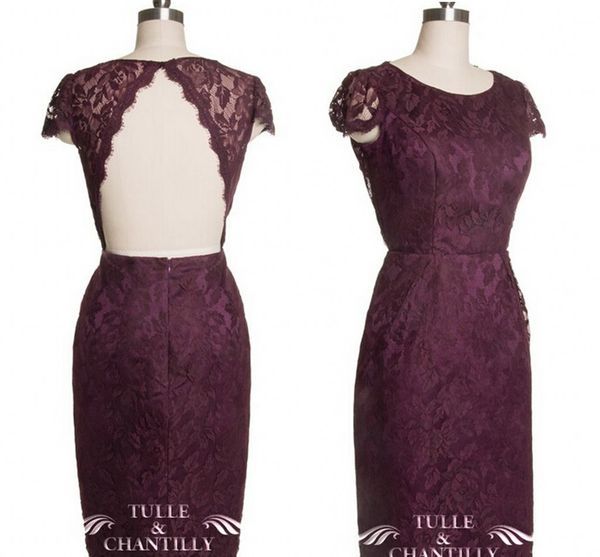 

burgundy short sheath bridesmaid dresses capped sleeves open back formal women maid of honor gowns, White;pink